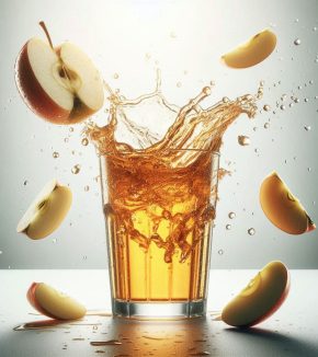 Tasty glass of apple juice